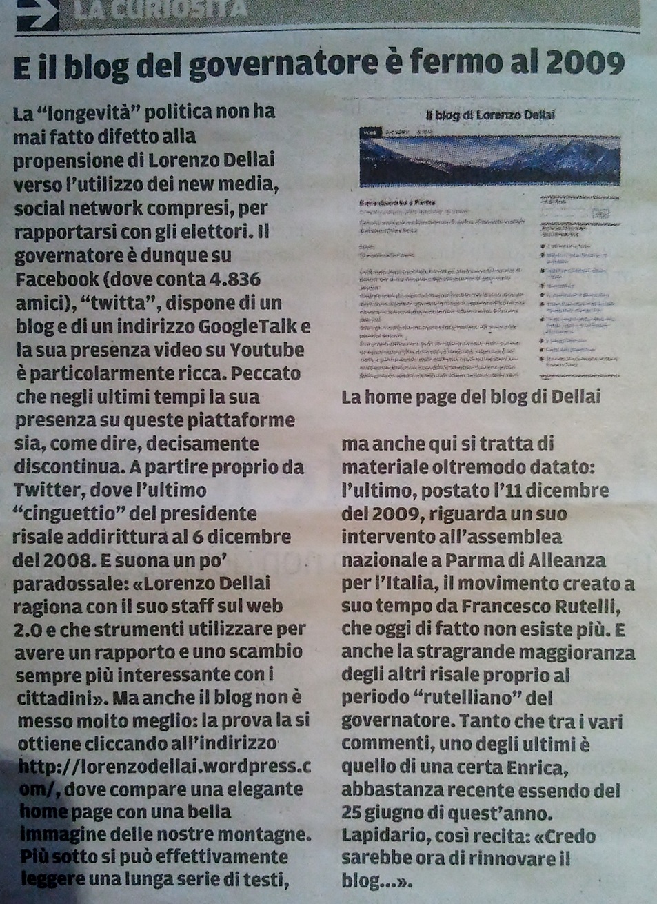 Il Blog di Lorenzo Dellai